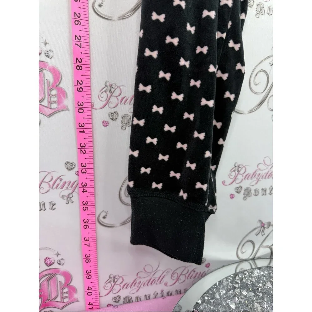 kate spade Black Jogger Pants with Pink Bow Print